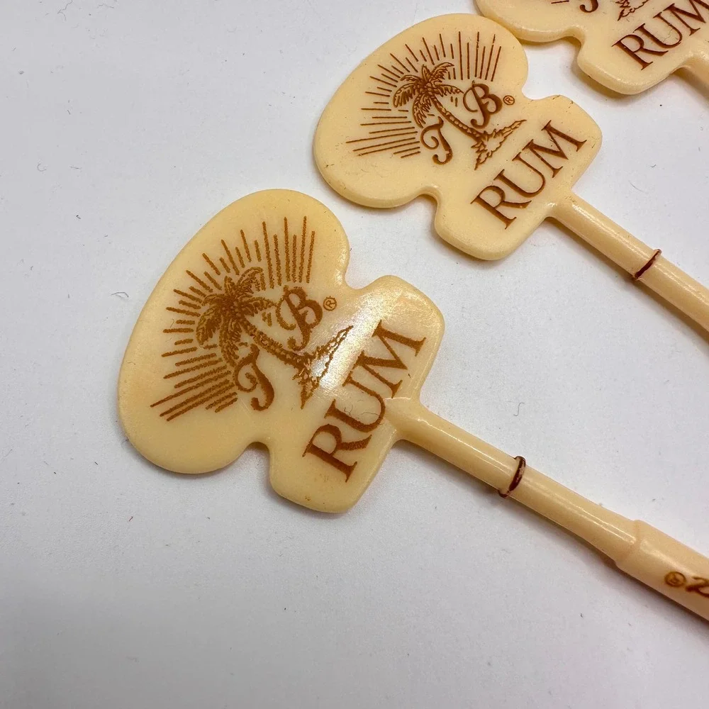 10 NEW Tommy Bahama Rum Swizzle Sticks NOS Faux Bamboo Tropical Barware Stirrers